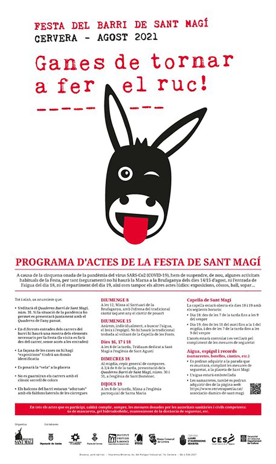 cartell Festa de Sant Magí Cervera 2021