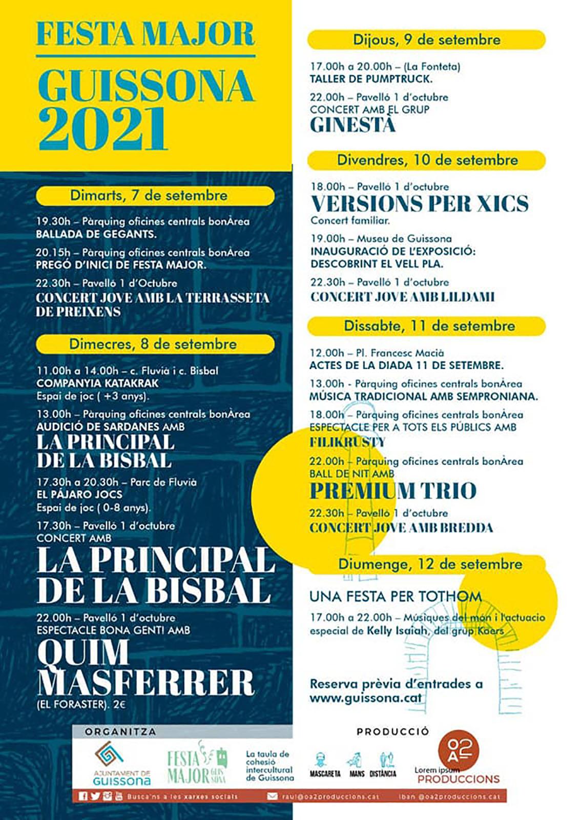 cartell Festa Major de Guissona 2021