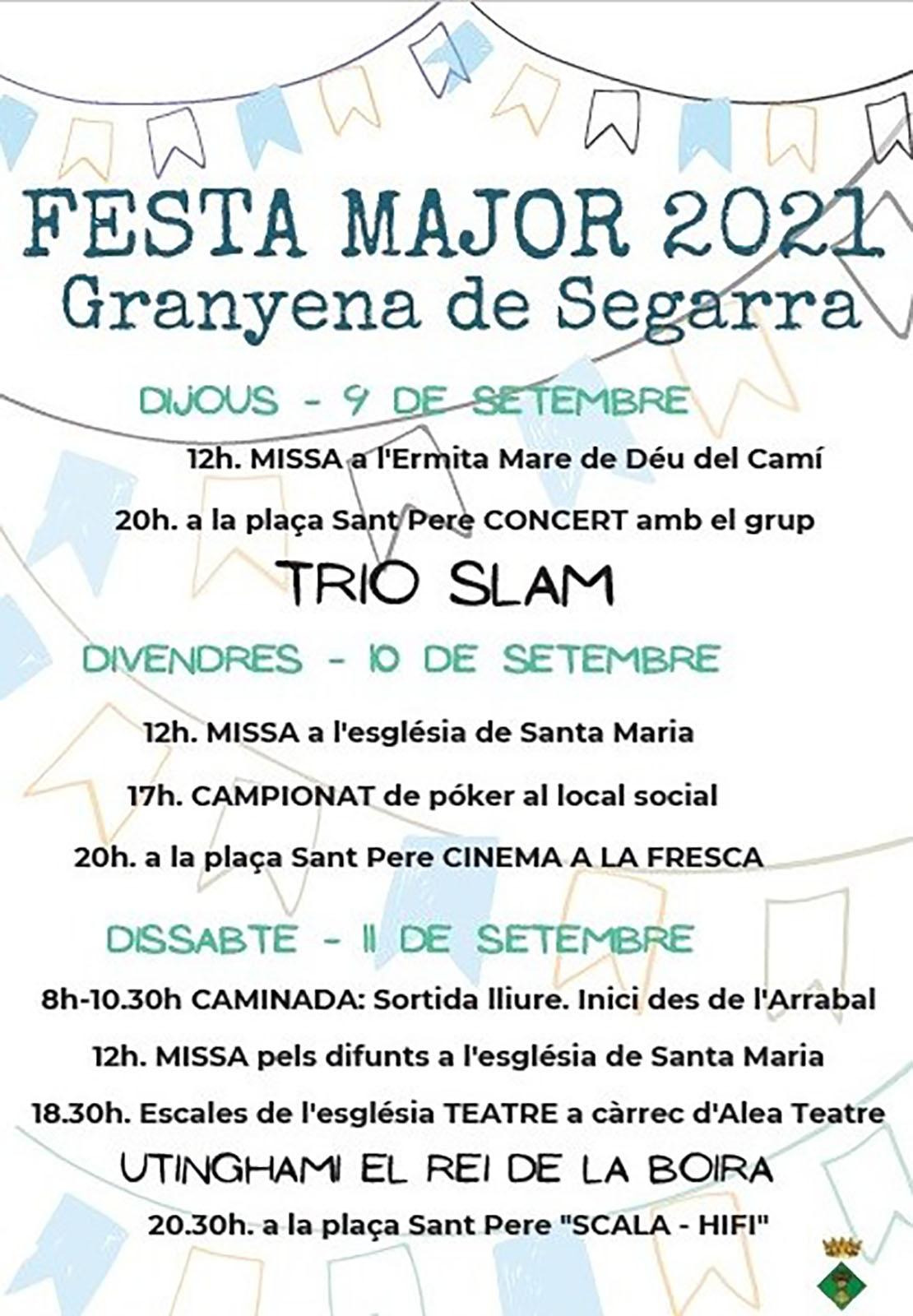 cartell Festa Major de Granyena 2021