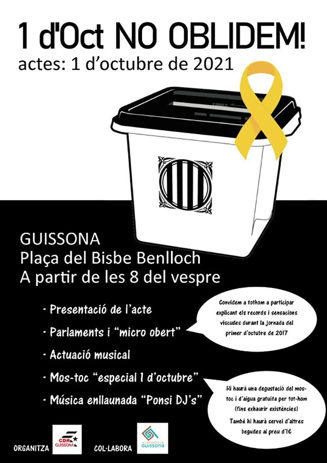 Actes commemoratius de l'1 d'octubre a Guissona