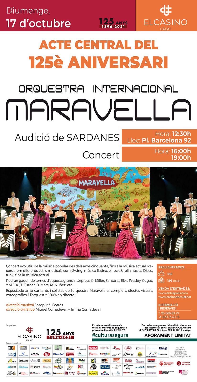 cartell El Casino celebra els 125 anys amb l’Orquestra Maravella