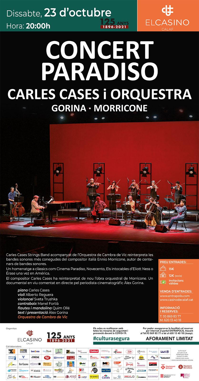 cartell Concert de Carles Cases  i Orquestra