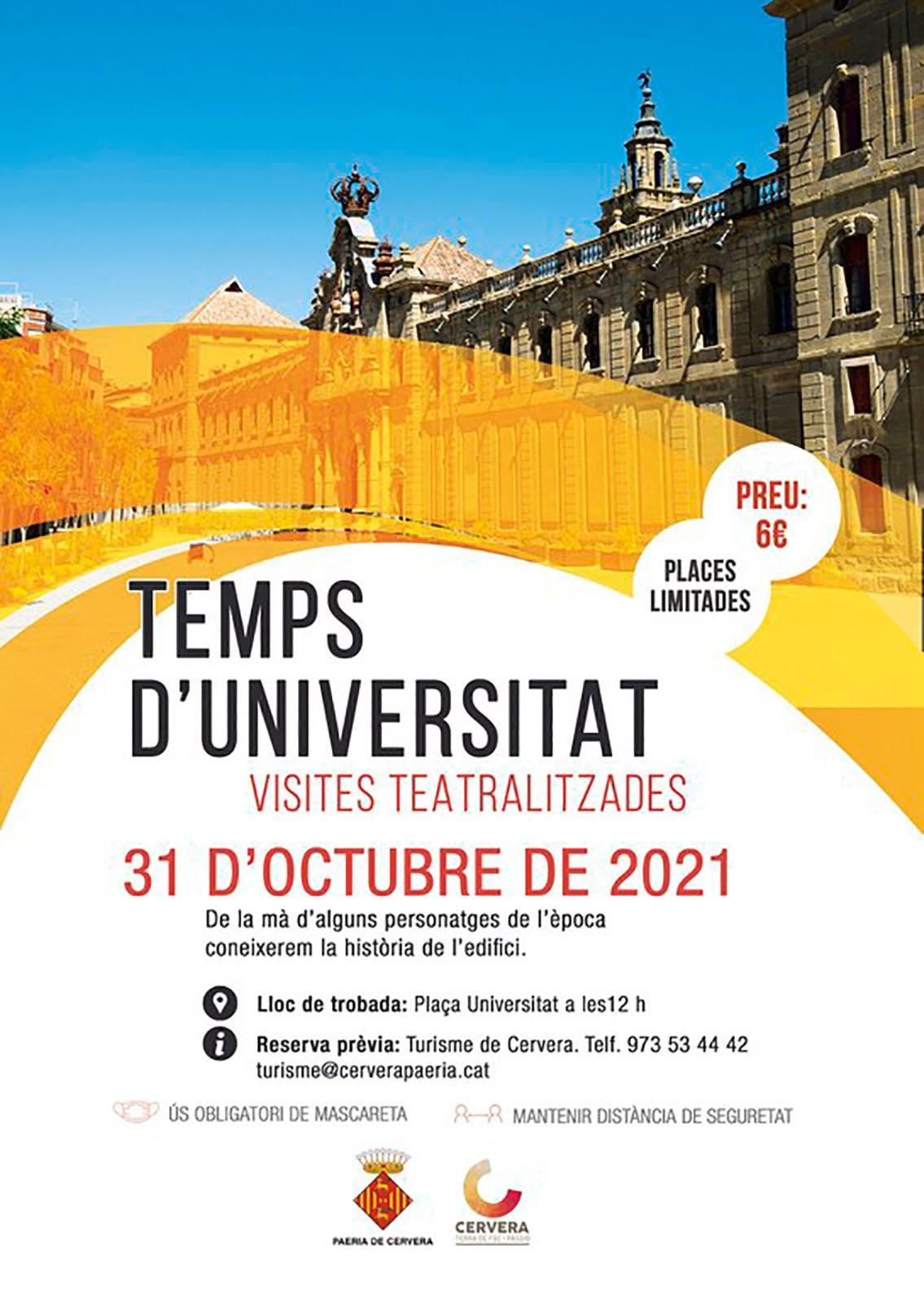 cartell Visita teatralitzada 'Temps d'Universitat'