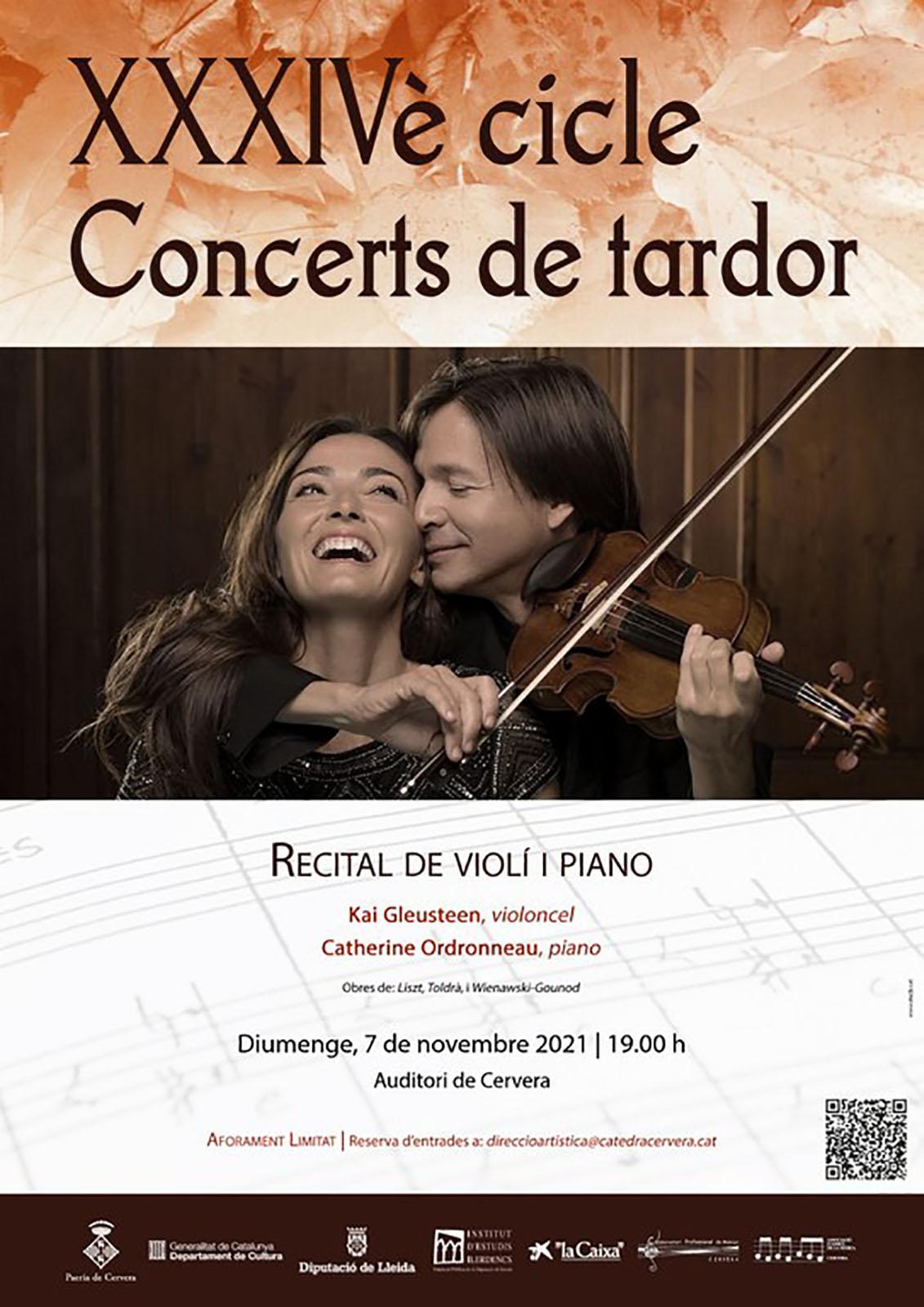 cartell Concert de tardor 'Recital de violí i piano'