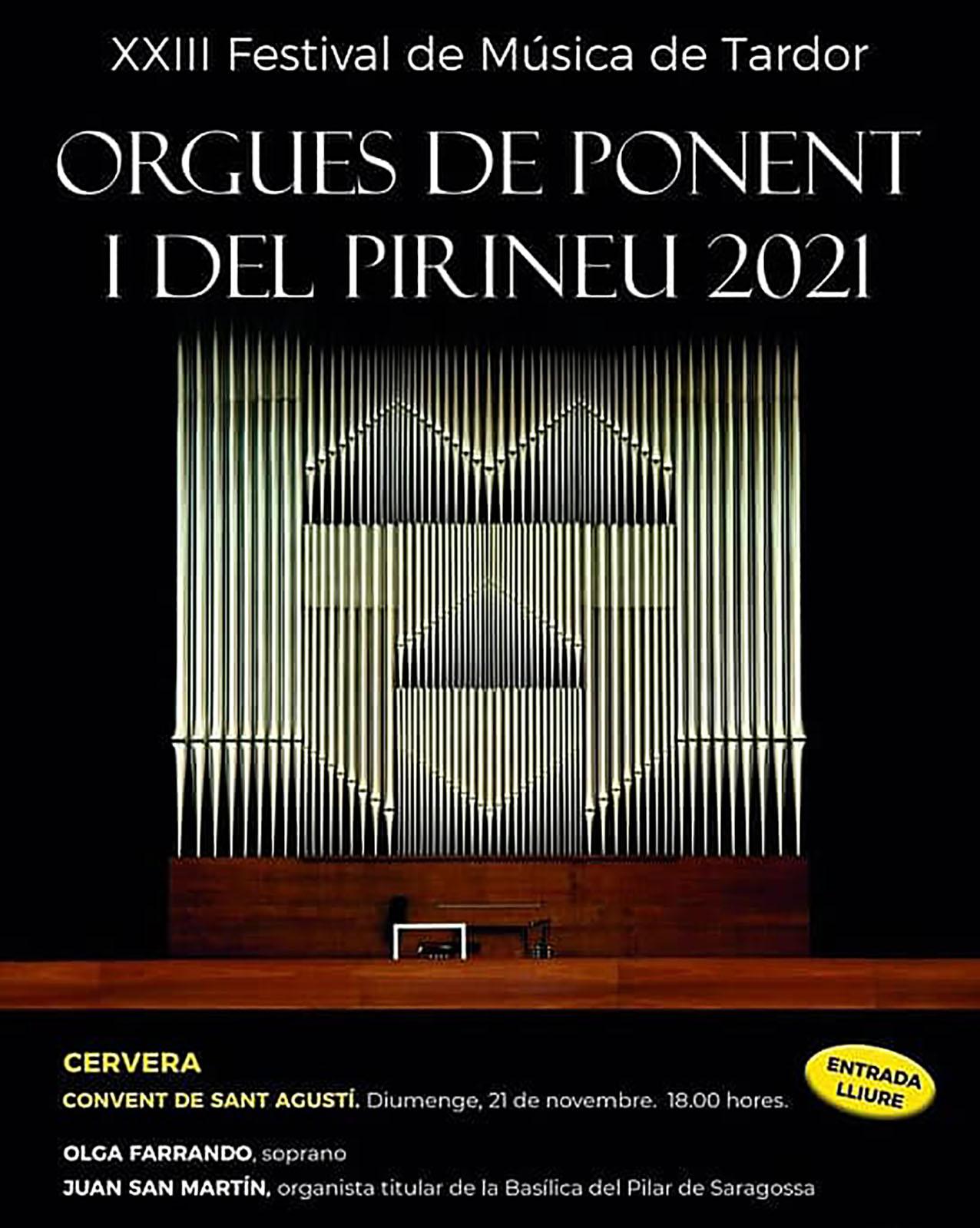 cartell Festival d'Orgues de Ponent i del Pirineu 2021