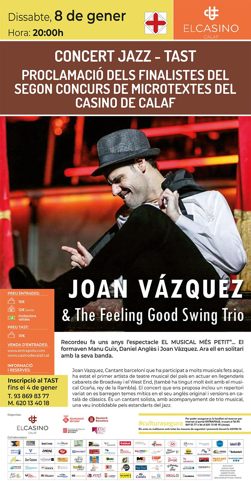 cartell Concert 'Joan Vázquez i The Feeling Good Swing Trio'