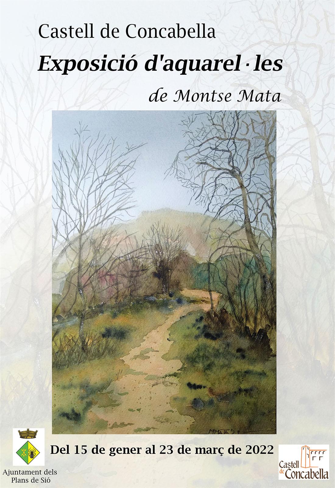cartell Exposició 'aquarel·les de Montse Mata'