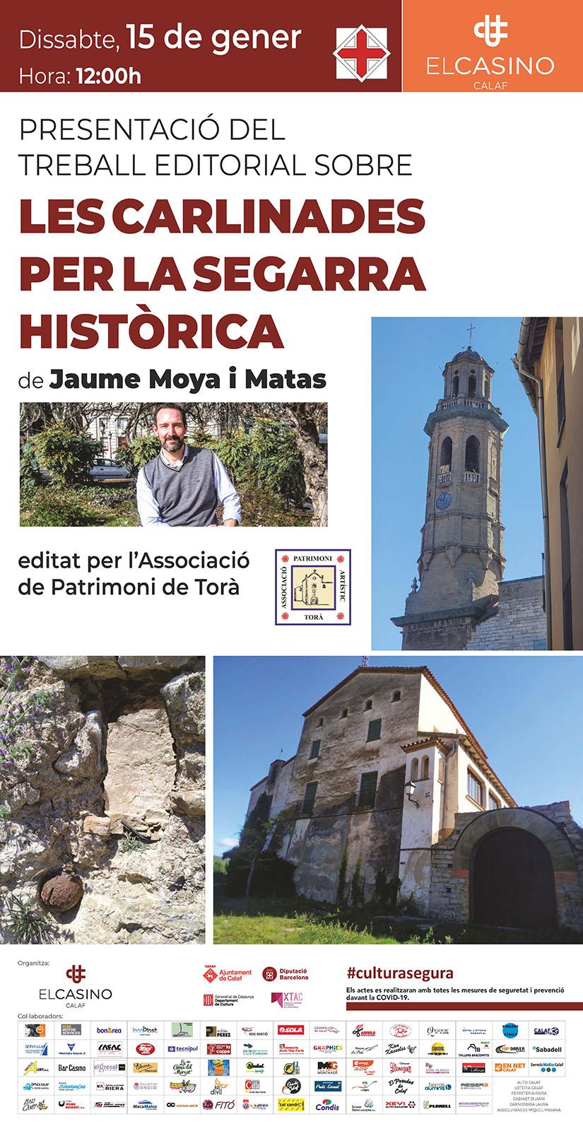 cartell Presentació del llibre 'Les Carlinades per la Segarra històrica'