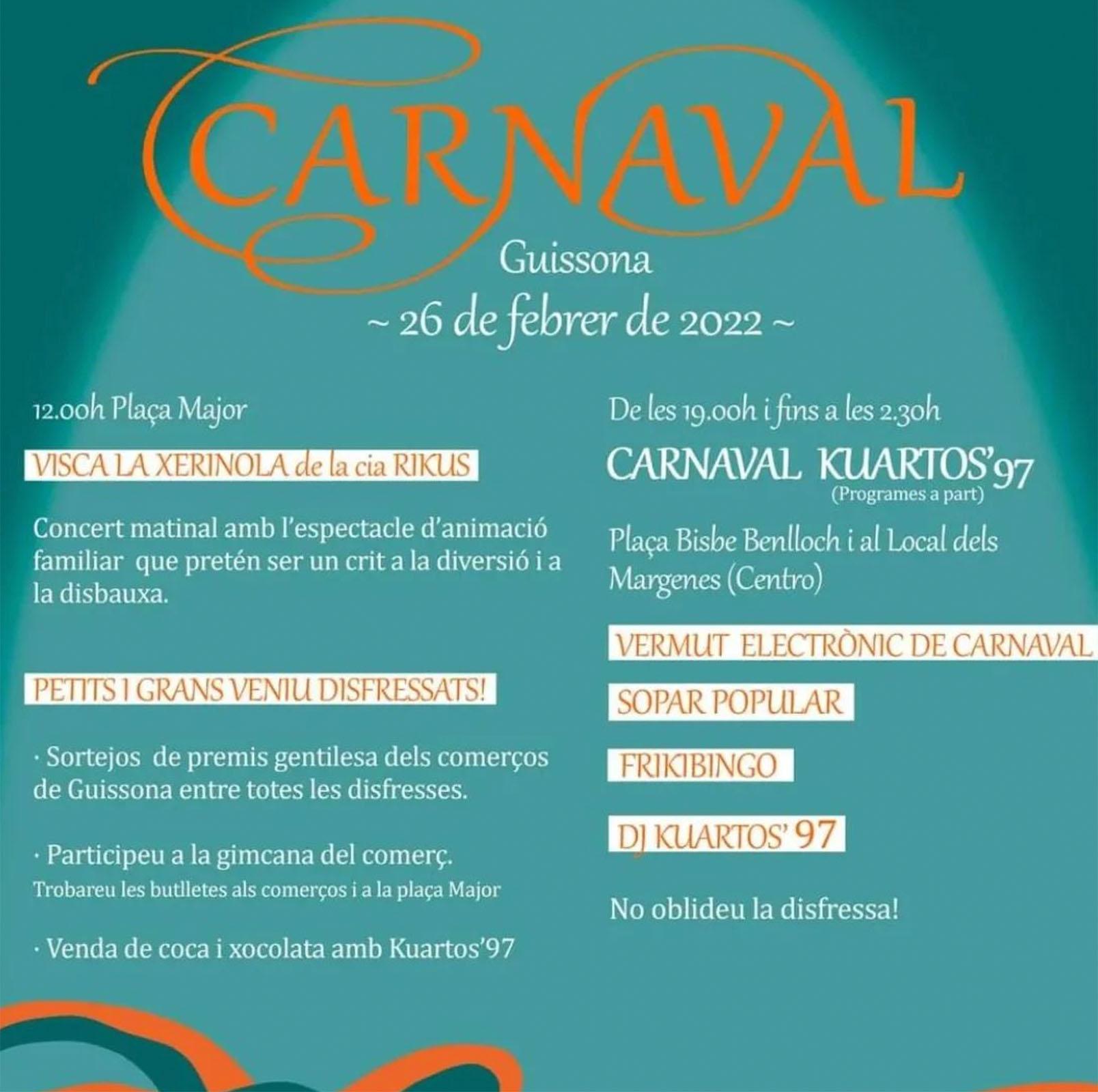 cartell Carnaval Guissona 2022