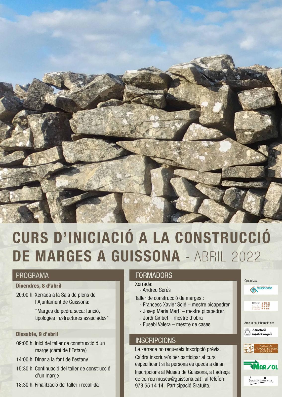 cartell Curs d'iniciació a la construcció de marges