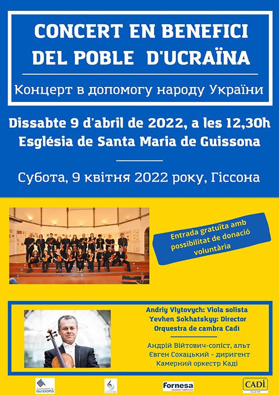 cartell Concert en benefici del poble d'Ucraïna