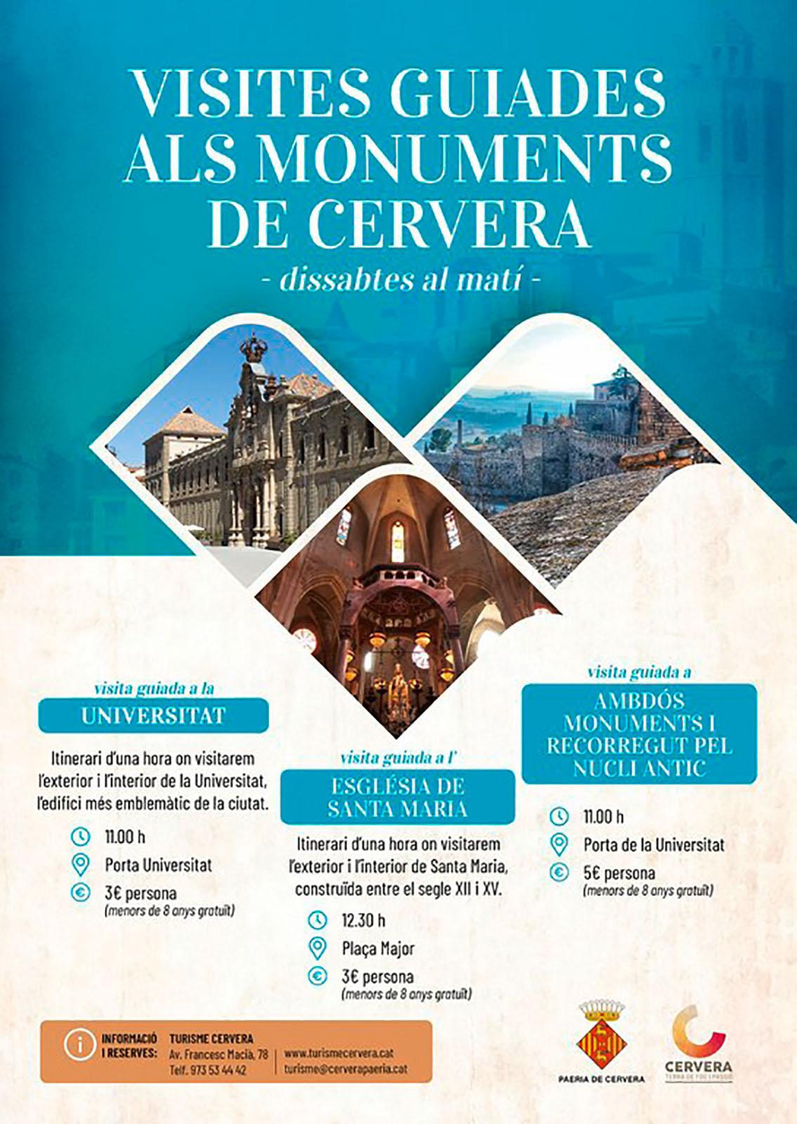 cartell Visites guiades als monuments de Cervera