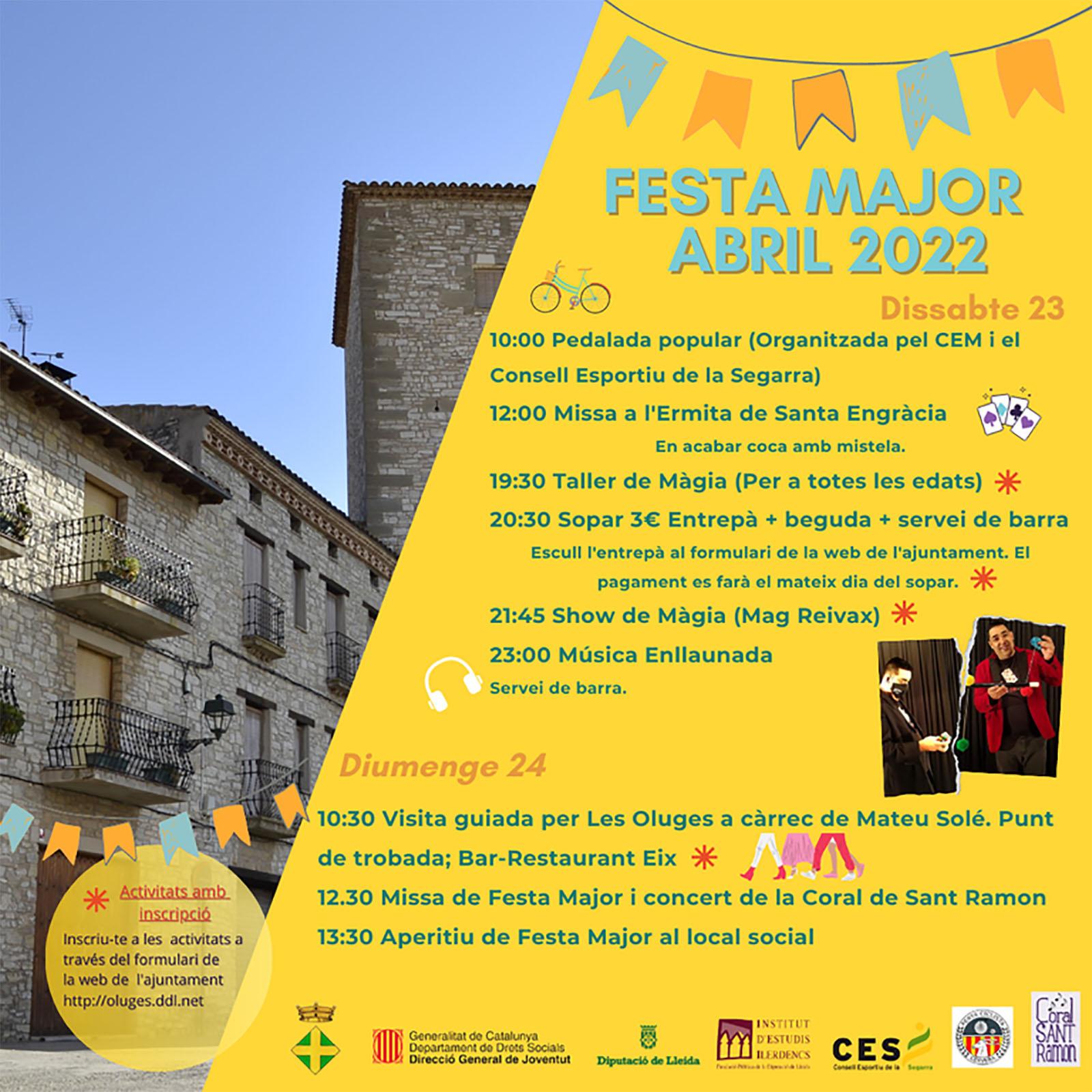 cartell Festa Major de Les Oluges 2022