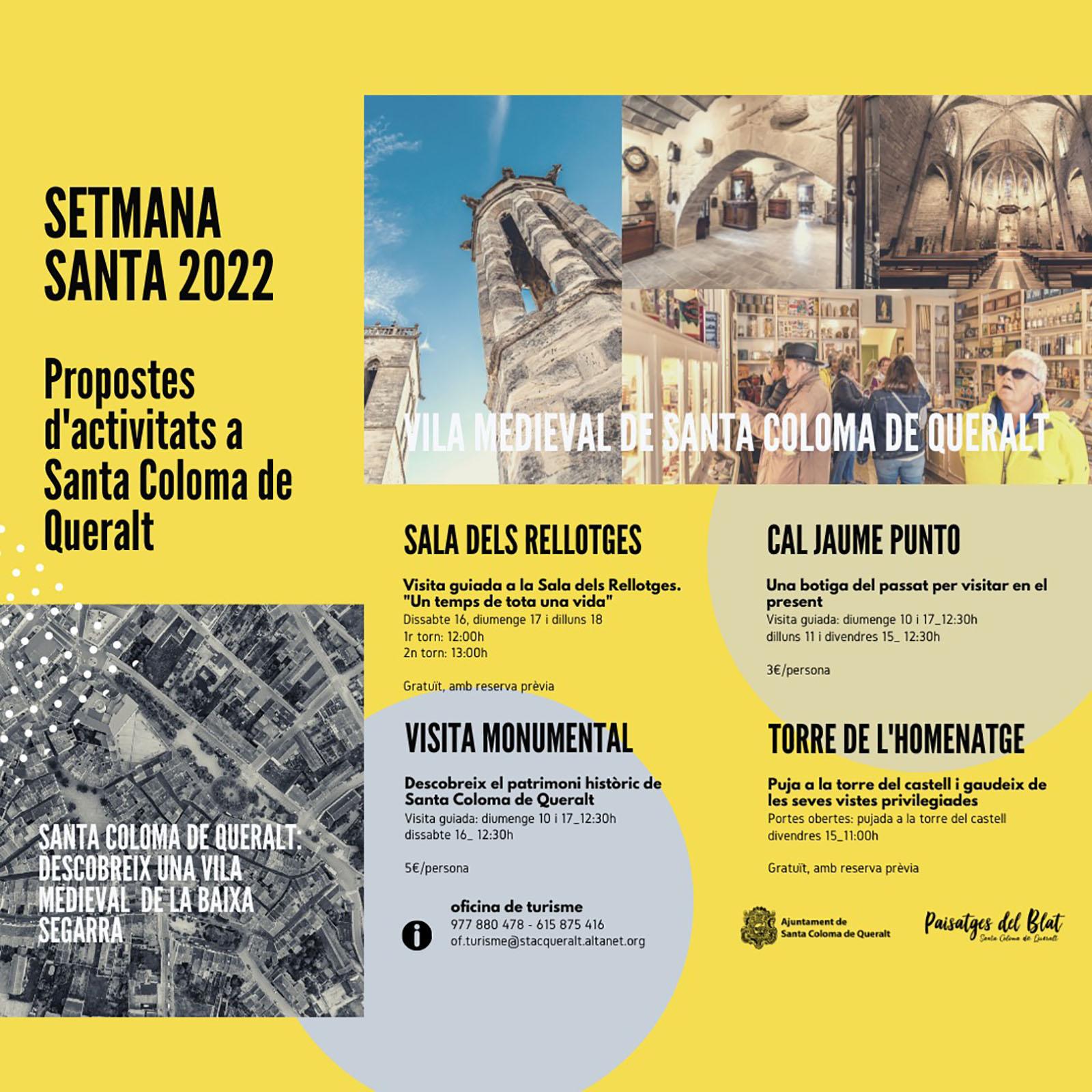 cartell Visites guiades als monuments de Santa Coloma de Queralt