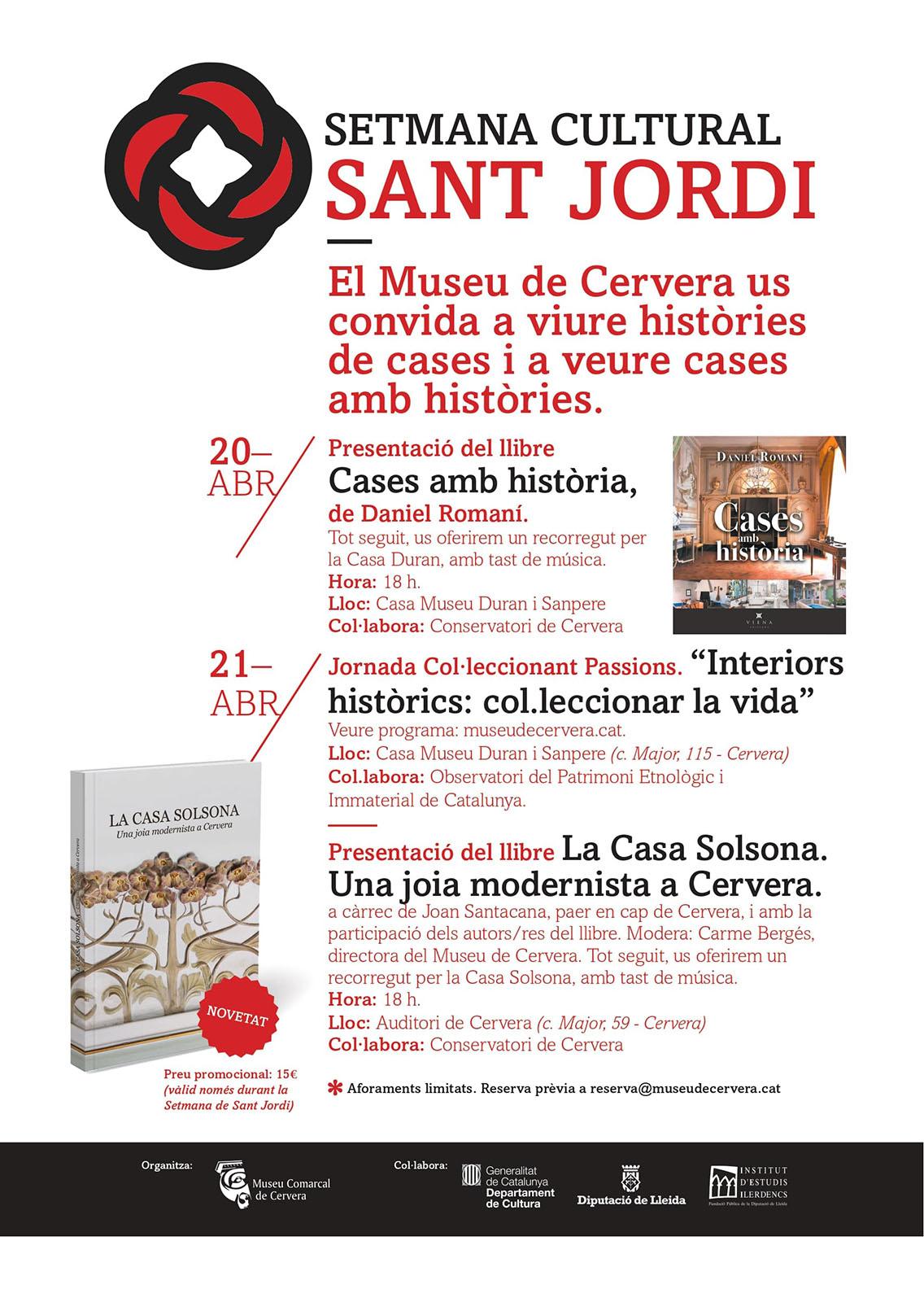 cartell Actes de Sant Jordi al Museu de Cervera