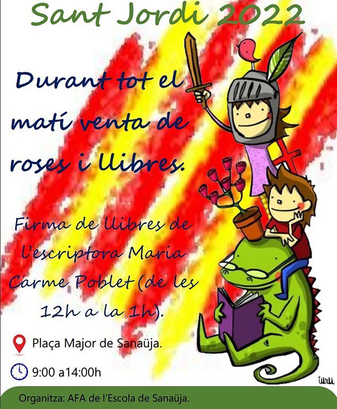 cartell Sant Jordi 2022 a Sanaüja