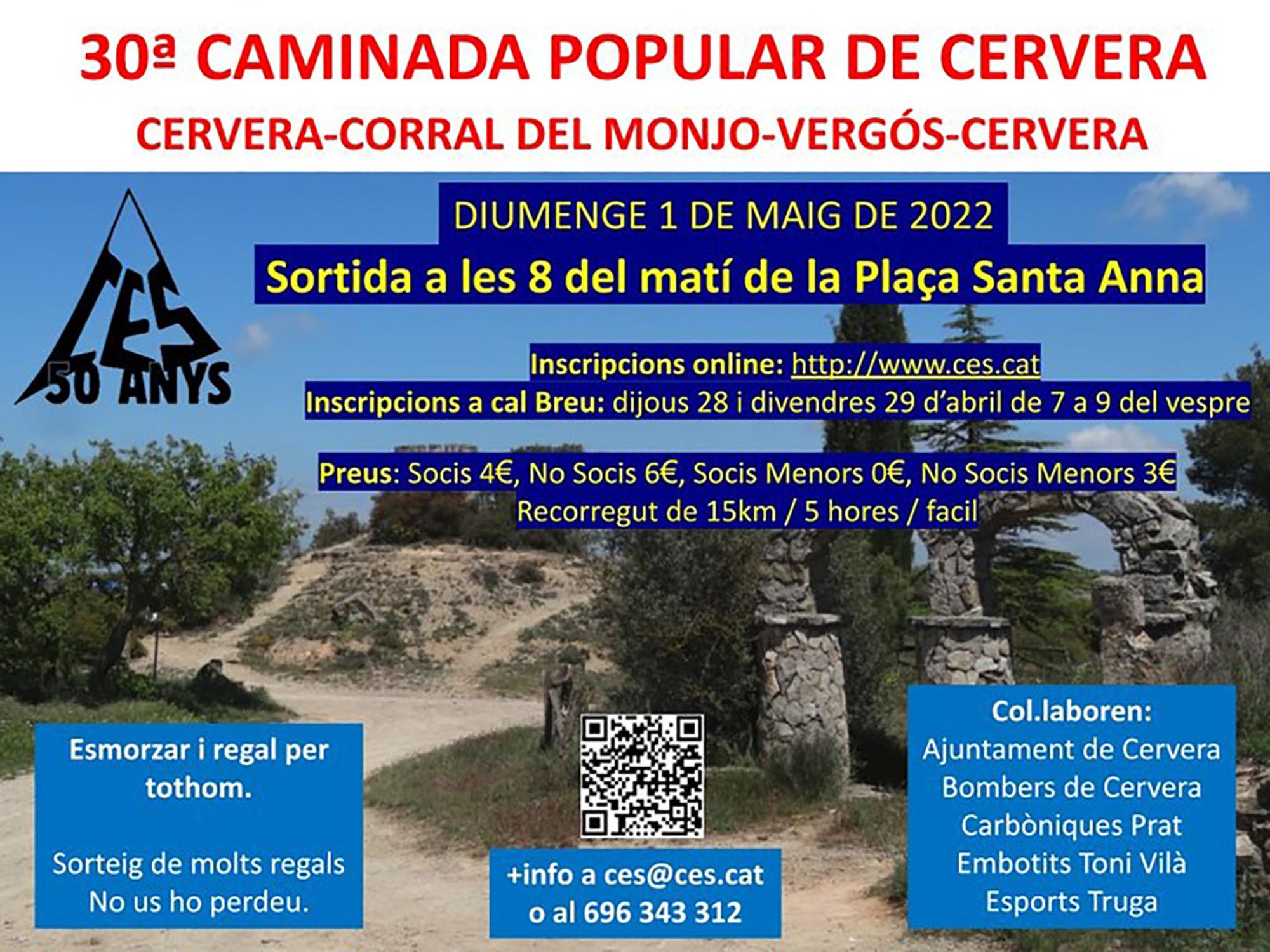 cartell 30a Caminada Popular de Cervera