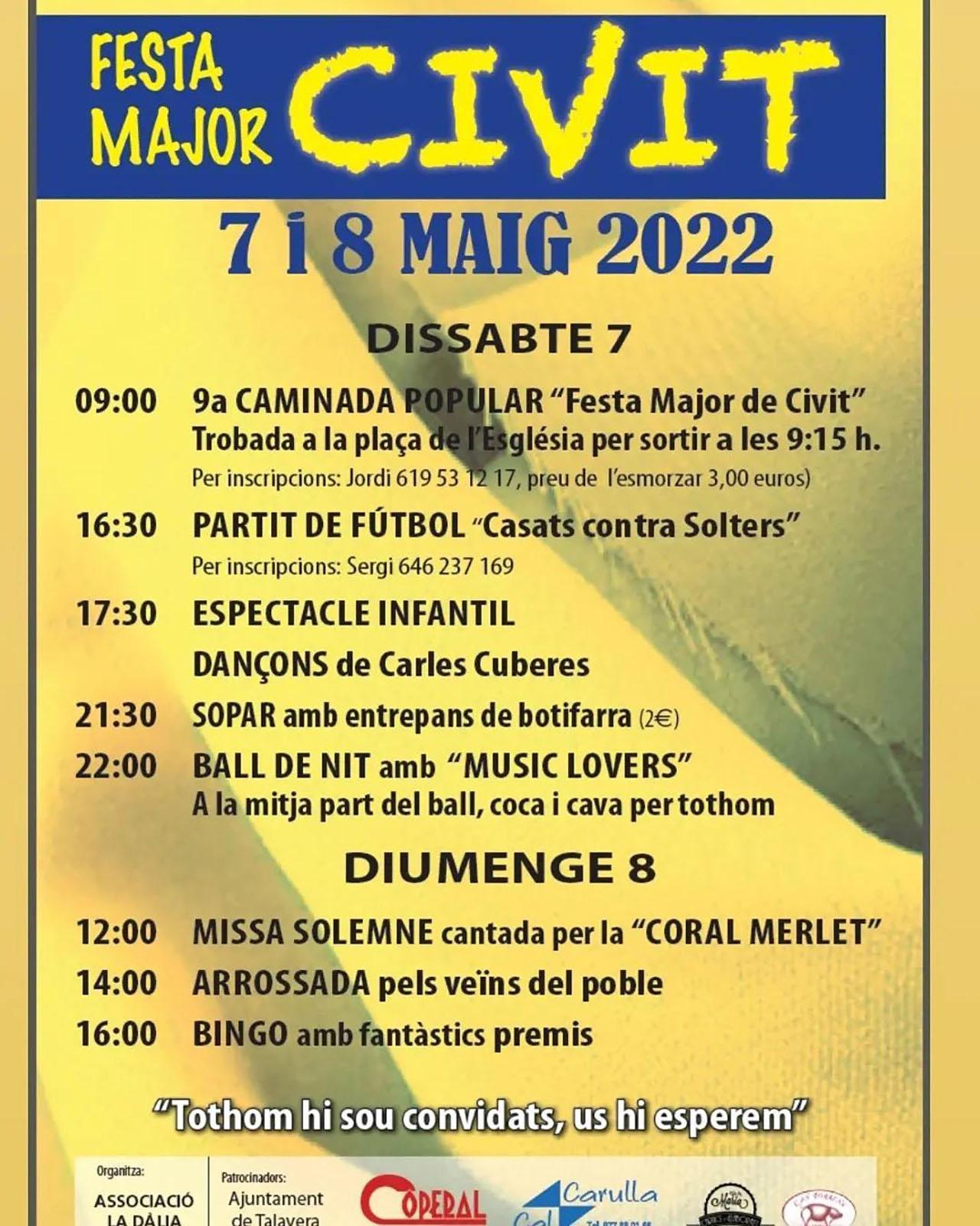 cartell Festa Major de Civit 2022