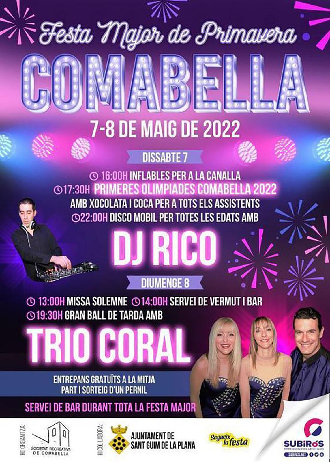 cartell Festa Major de Comabella 2022