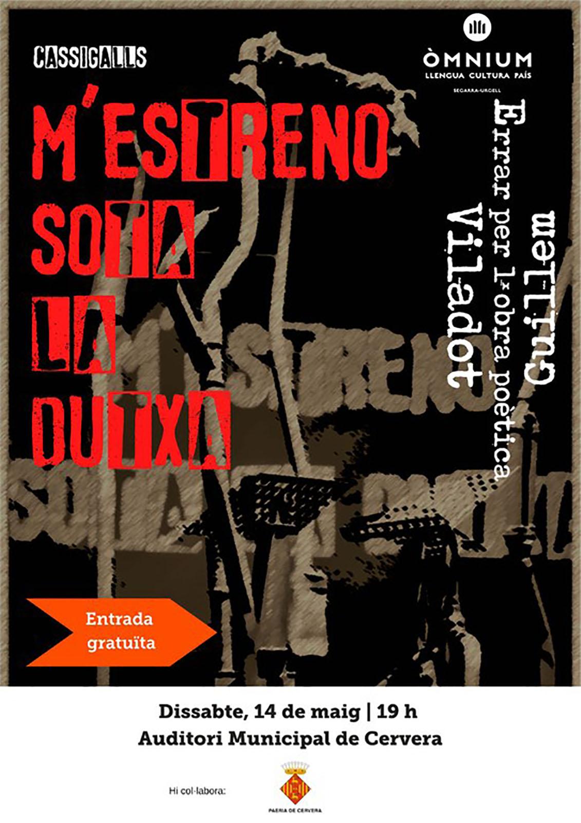 cartell Teatre 'M'estreno sota la dutxa'