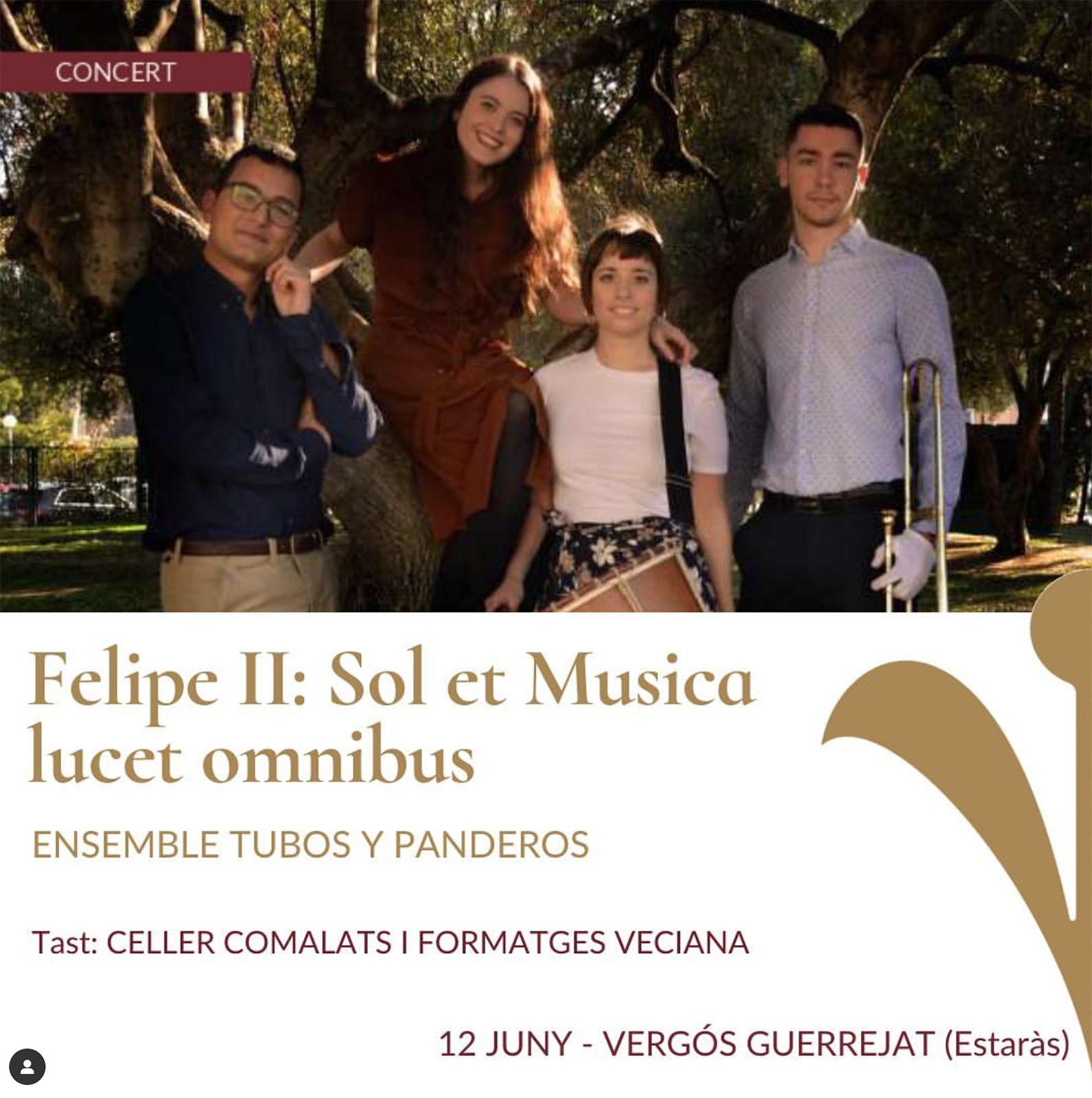 cartell Espurnes barroques concert 'Felipe II: Sol et Musica lucet omnibus' a Vergós Guerrejat