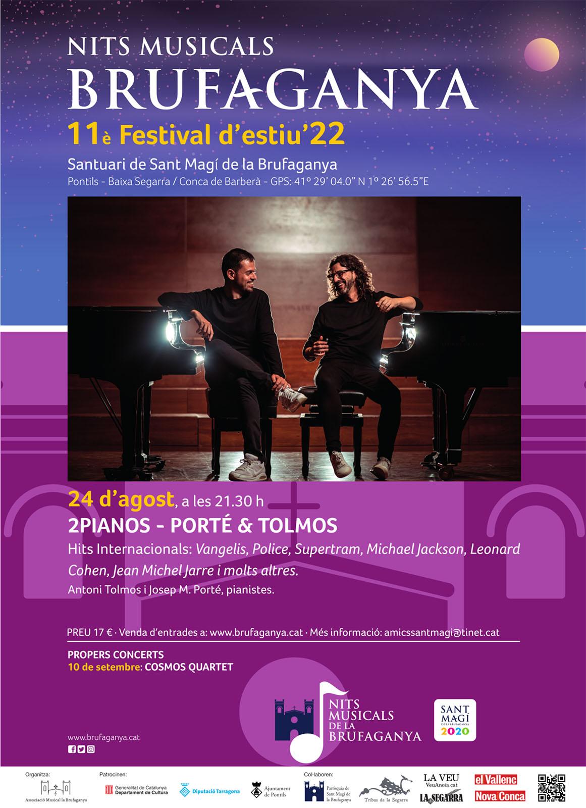 cartell Nits Musicals de la Brufaganya '2 Pianos'