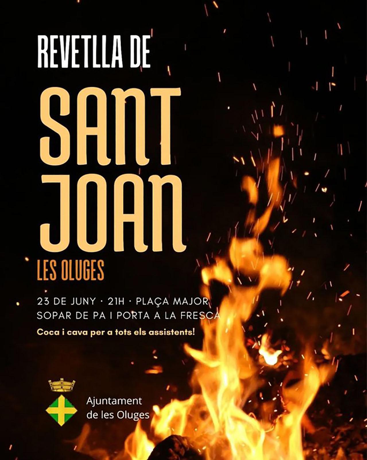 cartell Revetlla de Sant Joan 2022 a Les Oluges