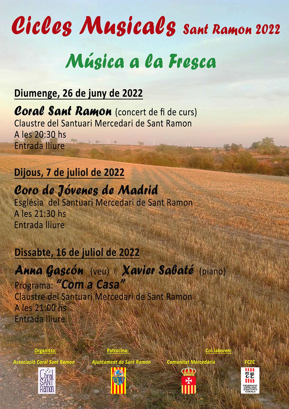 cartell Cicles Musicals de Sant Ramon 2022