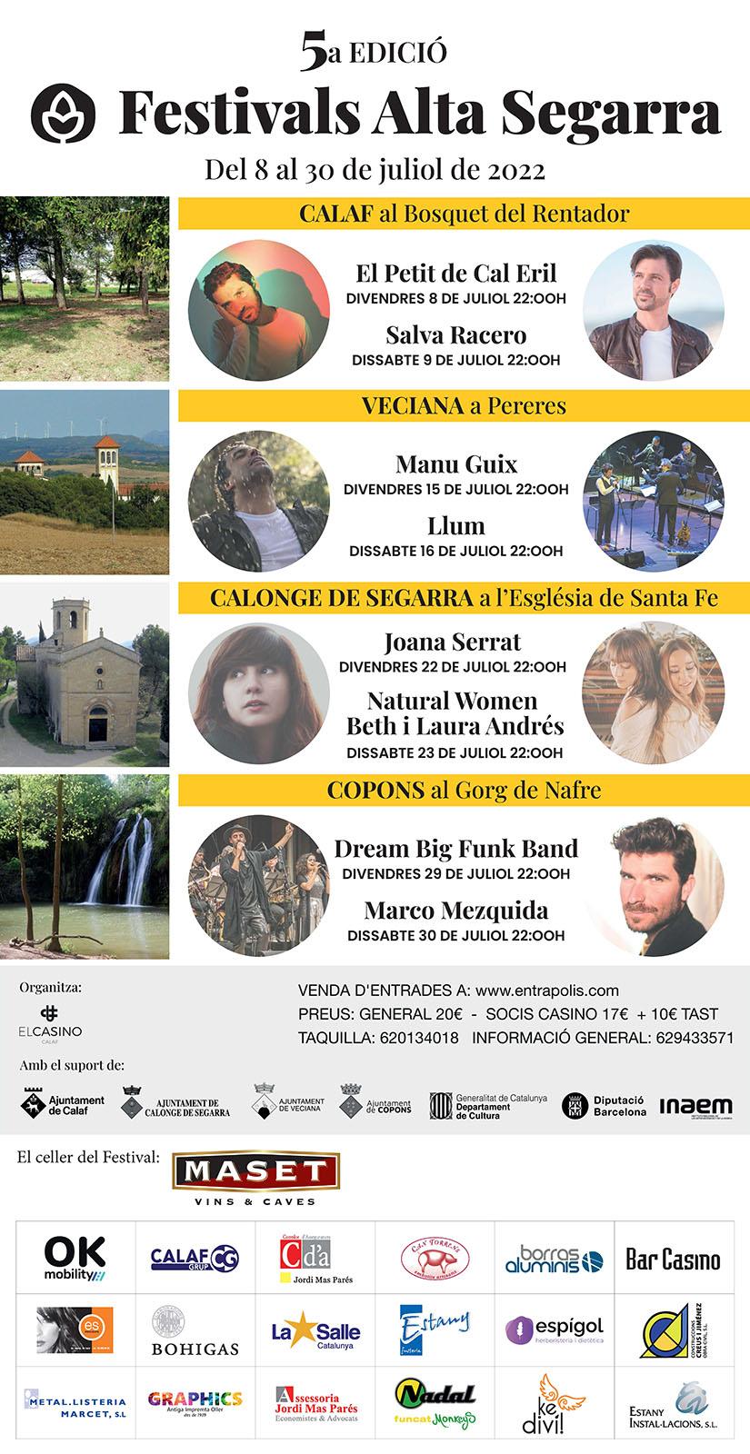 cartell Festivals Alta Segarra