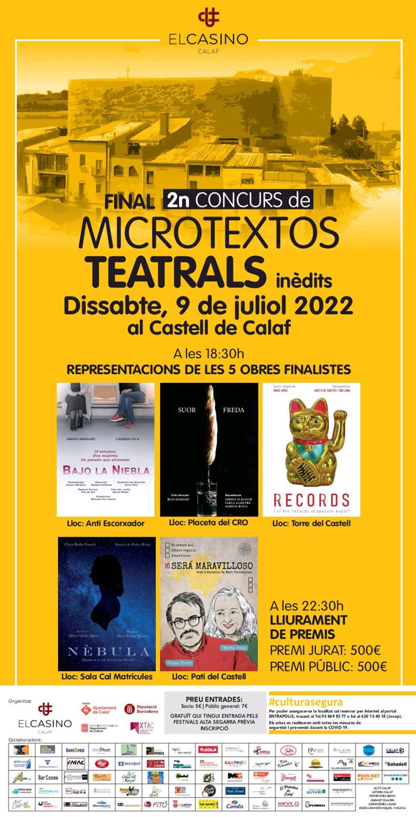 cartell Final del 2n Concurs de Microtextos teatrals del Casino