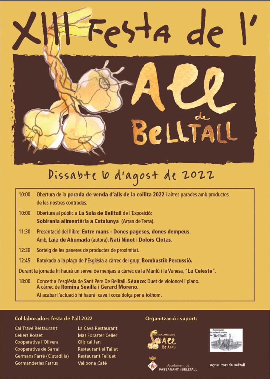 cartell XIIIa Festa de l'all de Belltall