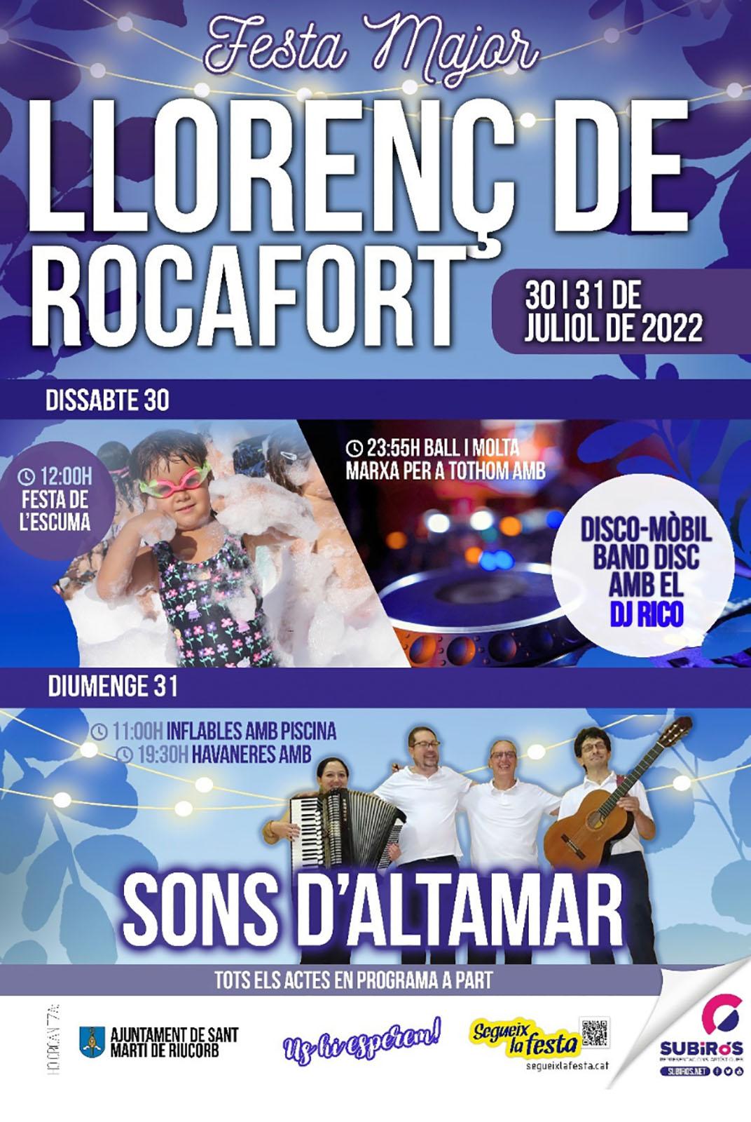 cartell Festa major de Llorenç de Rocafort 2022
