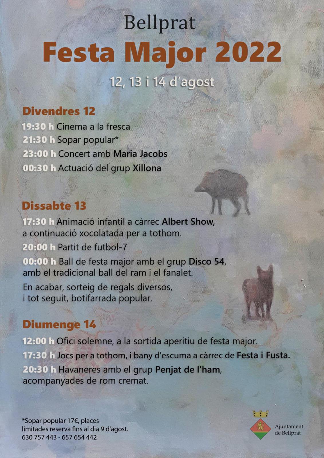 cartell Festa major de Bellprat 2022