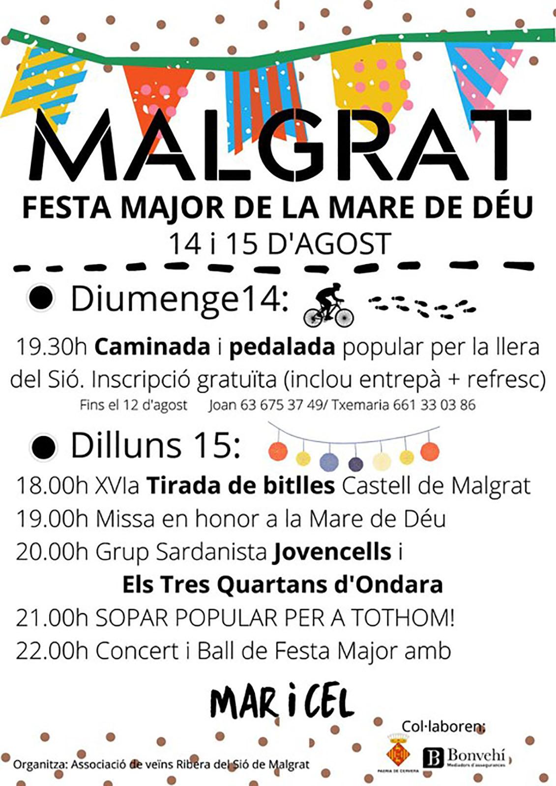 cartell Festa Major de Malgrat 2022