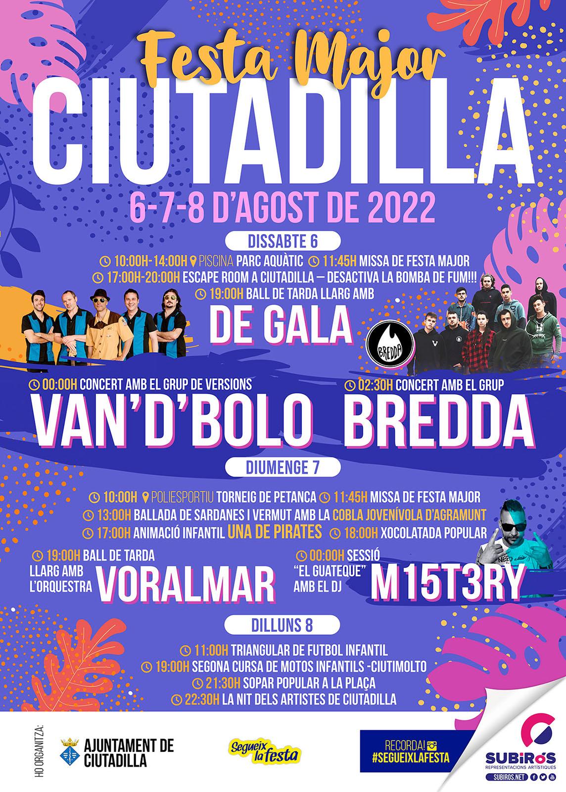 cartell Festa Major de Ciutadilla 2022