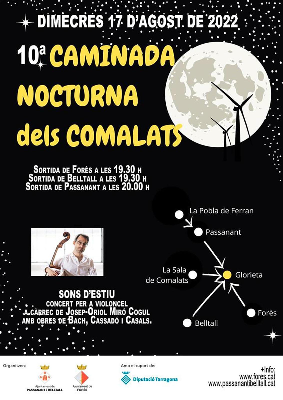 cartell 10a Caminada Nocturna dels Comalats