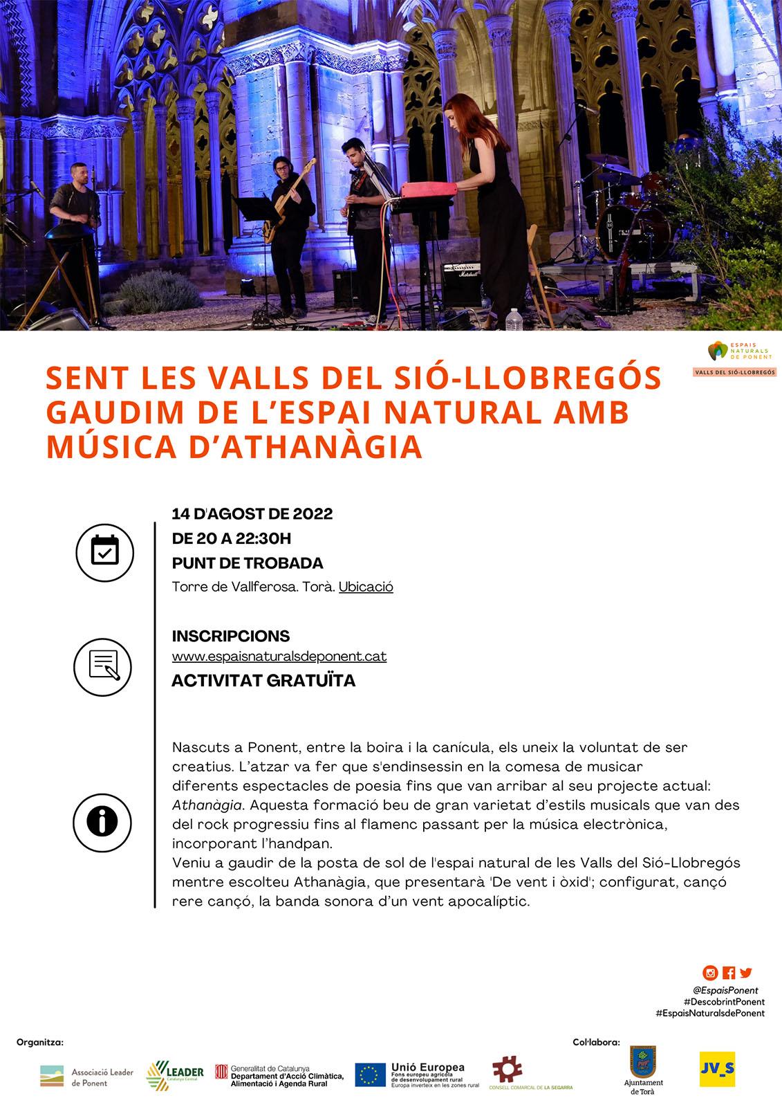 cartell Sent les Valls del Sió - Llobregós concert 'Athanàgia'