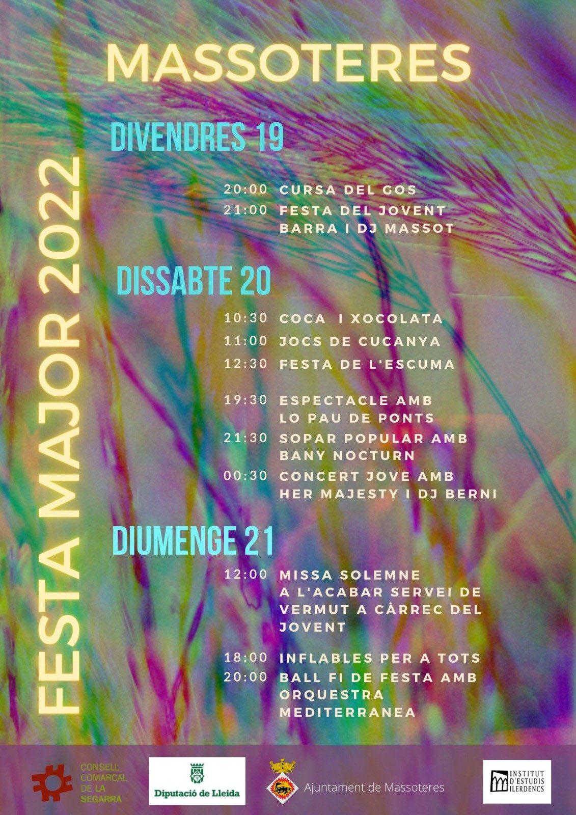 cartell Festa Major de Massoteres 2022