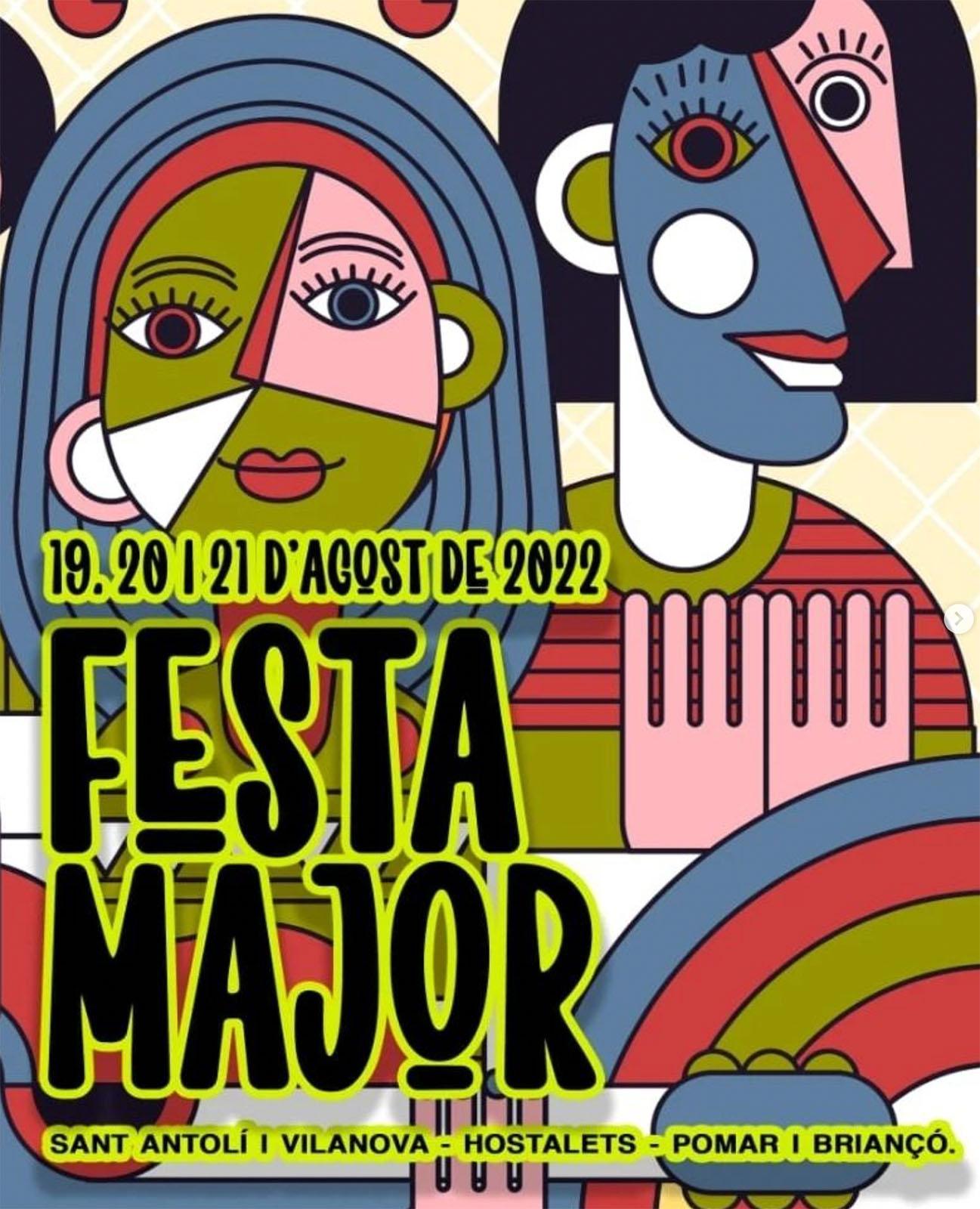 cartell Festa Major de Sant Antolí i Vilanova, Hostalets, Pomar i Briançó