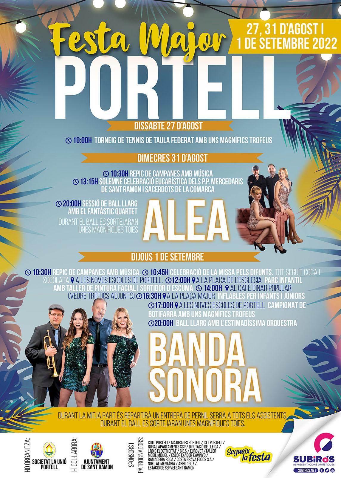 cartell Festa Major de Portell 2022