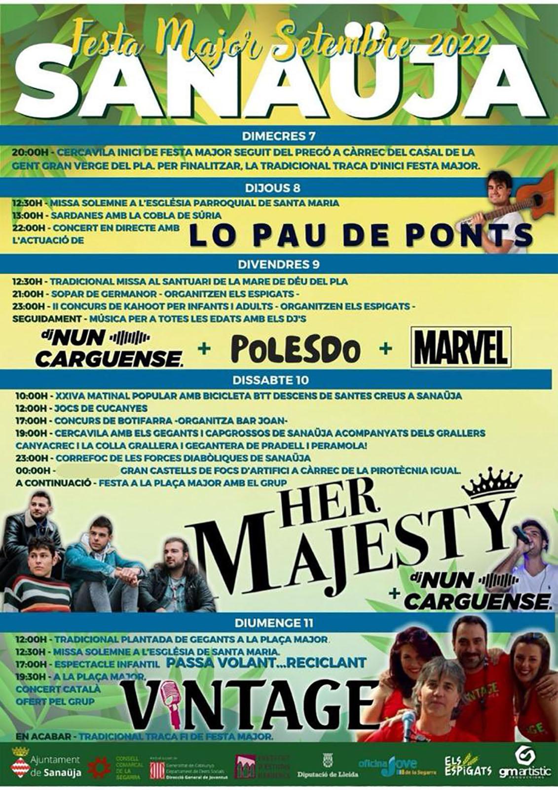 cartell Festa Major de Sanaüja 2022