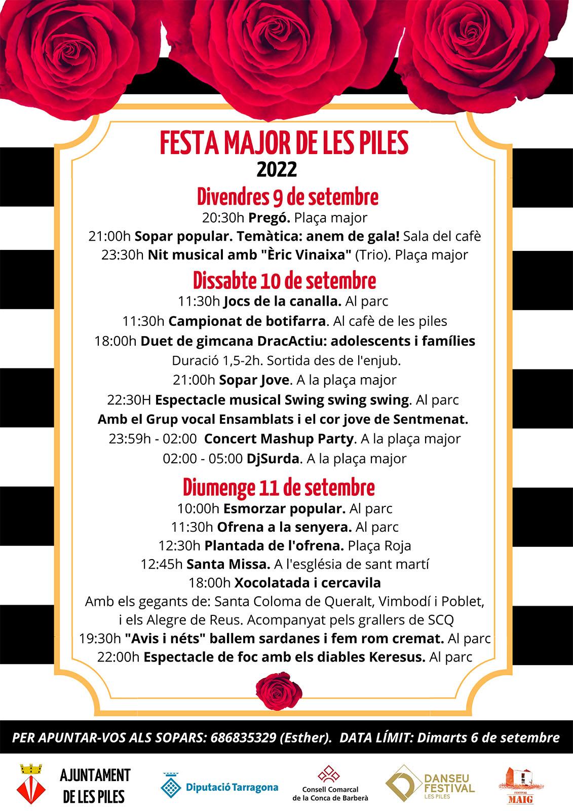 cartell Festa Major de Les Piles 2022