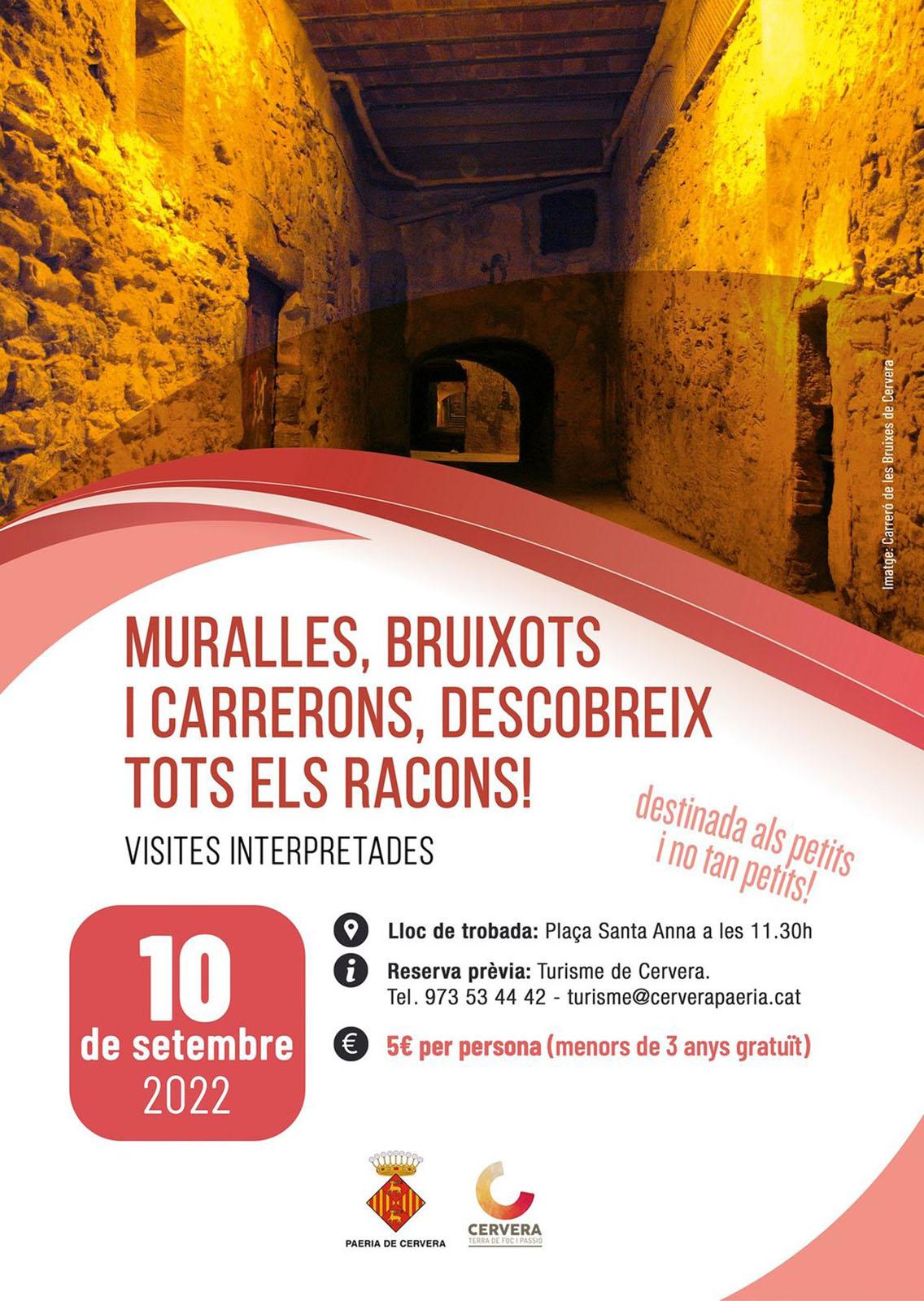 cartell Visita interpretada 'Muralles, bruixots i carrerons, descobreix tots els racons!'