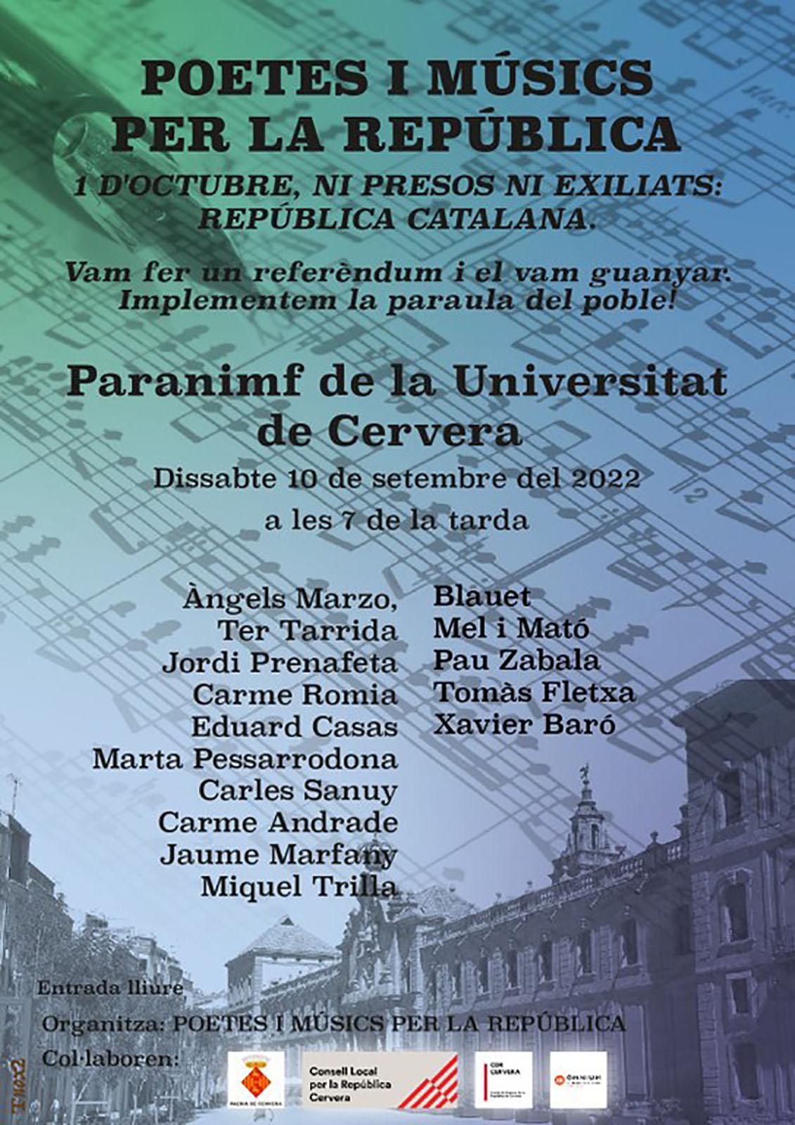 cartell Poetes i músics per la República