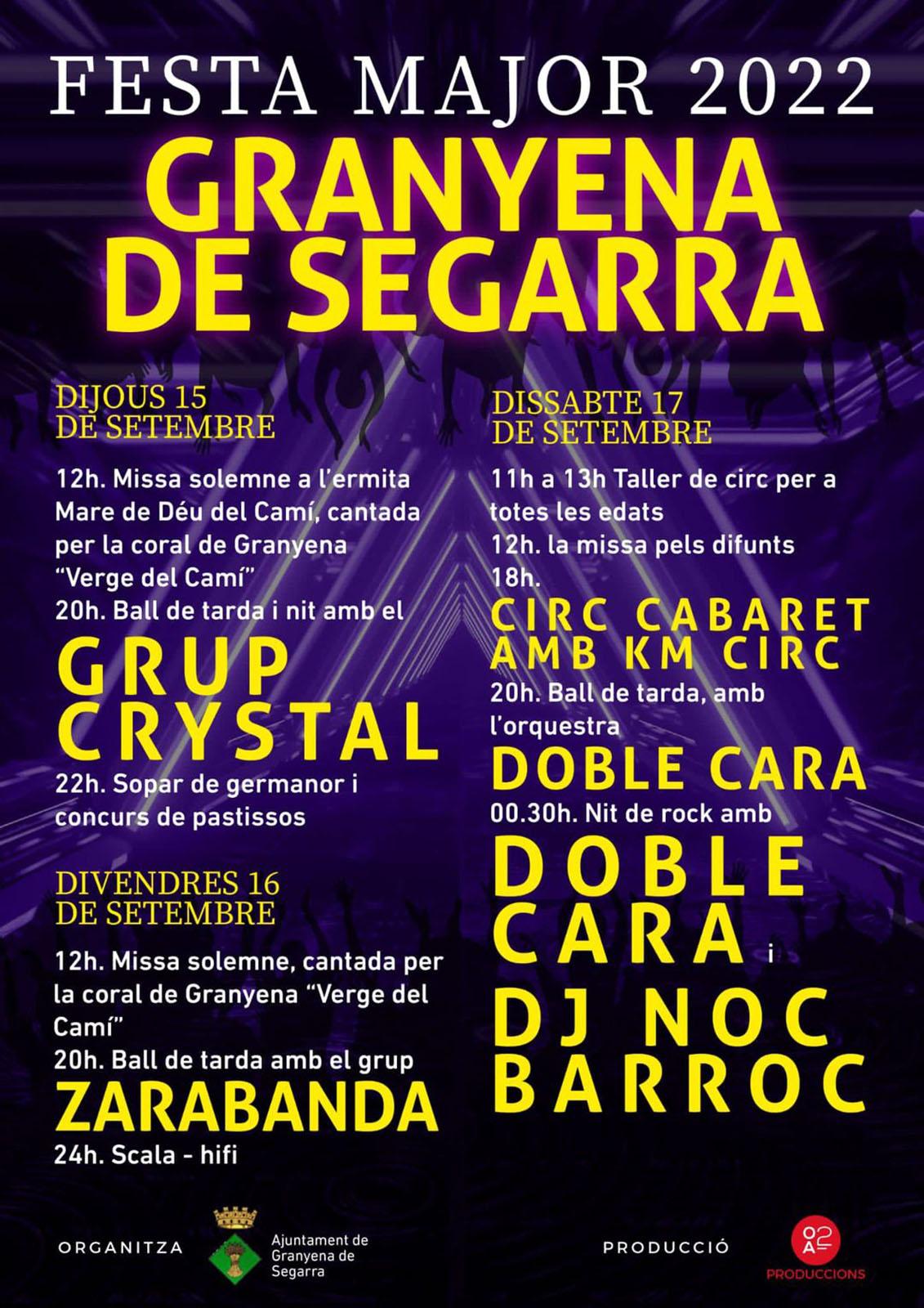 cartell Festa Major de Granyena de Segarra 2022