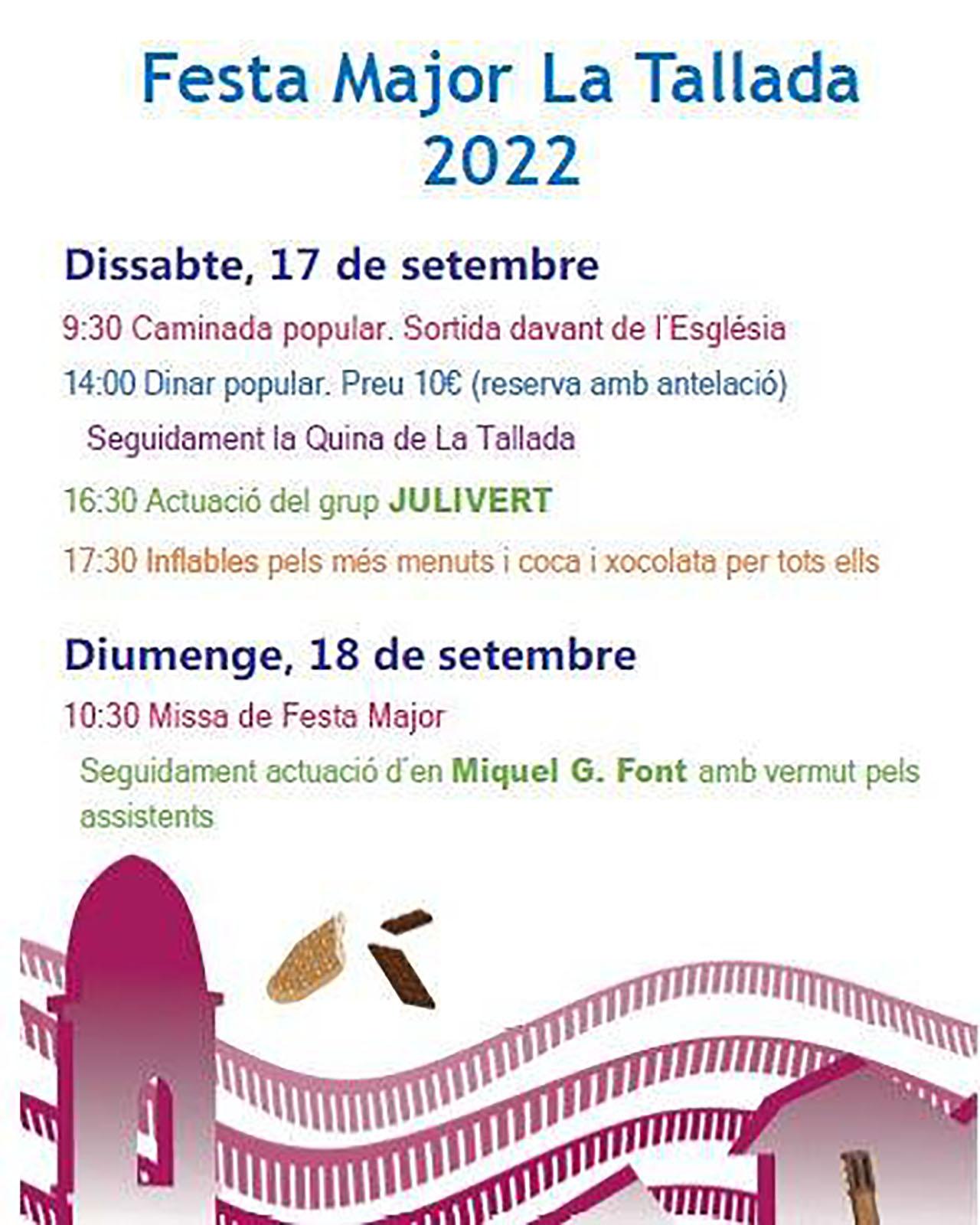 cartell Festa Major de La Tallada 2022