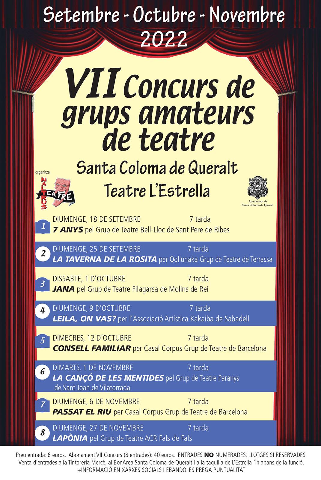 cartell VII Concurs de grups amateurs de teatre