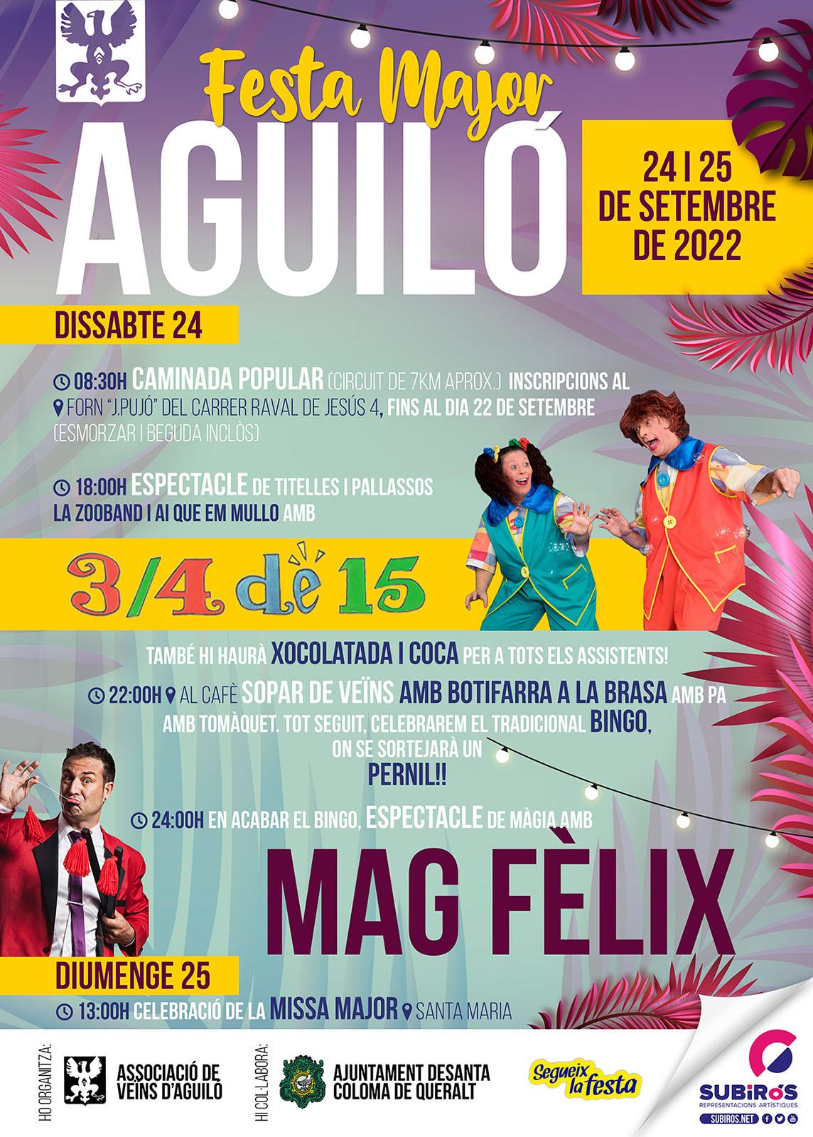 cartell Festa Major d'Agiló 2022