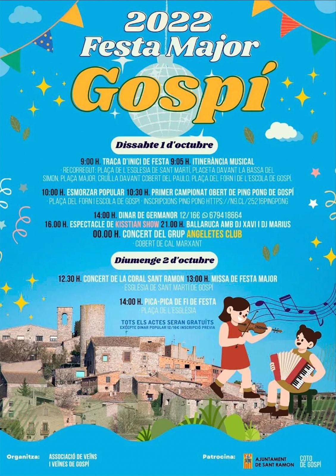 cartell Festa Major de Gospí 2022