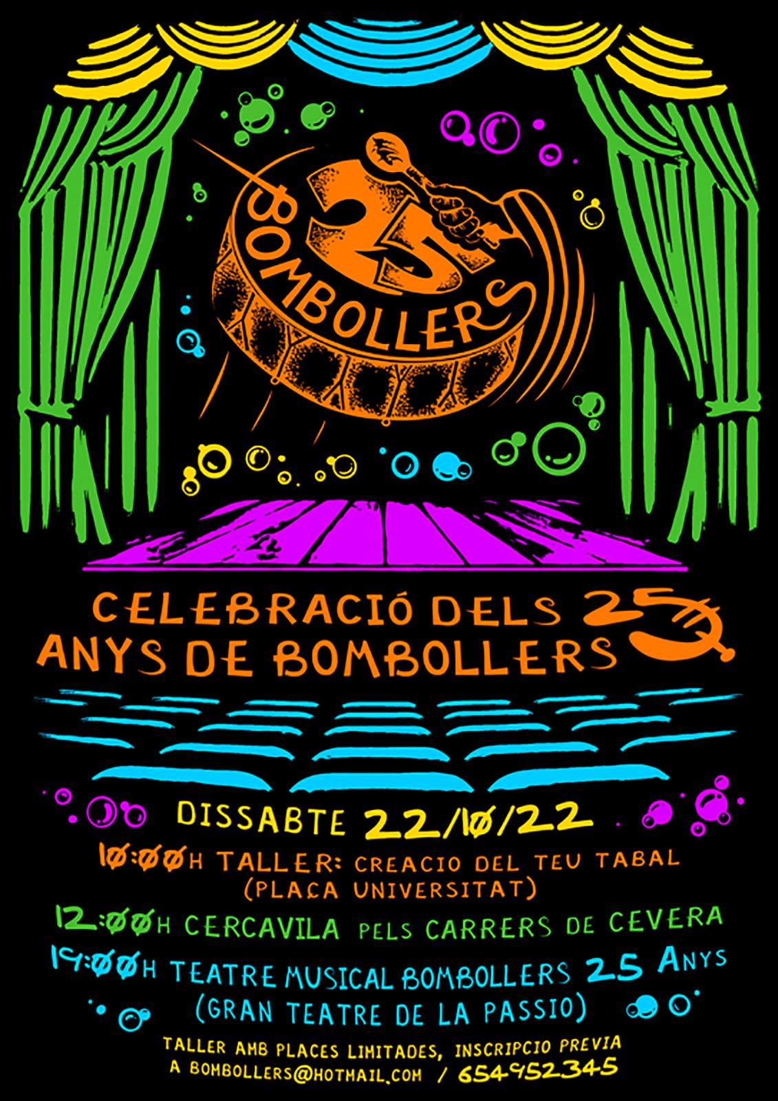 cartell Celebració dels 25 anys de Bombollers